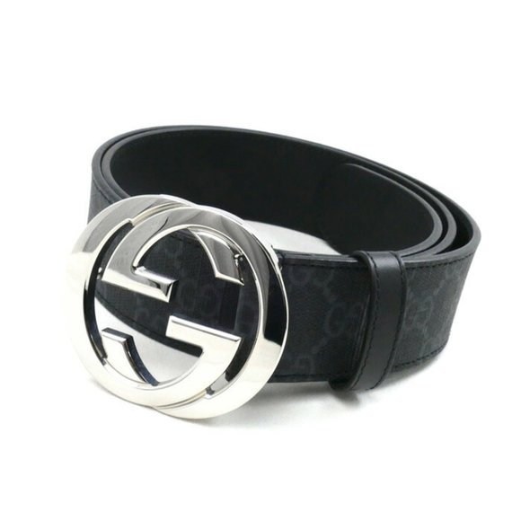 GUCCI Other - GUCCI Gucci Interlocking G Buckle GG Belt Black 411924 KGDHX 8449 Men's